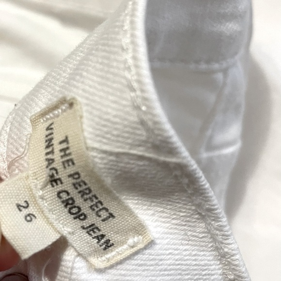 Madewell White The Perfect Vintage Crop Jeans Raw‎ Hem Size 26 - Picture 7 of 11